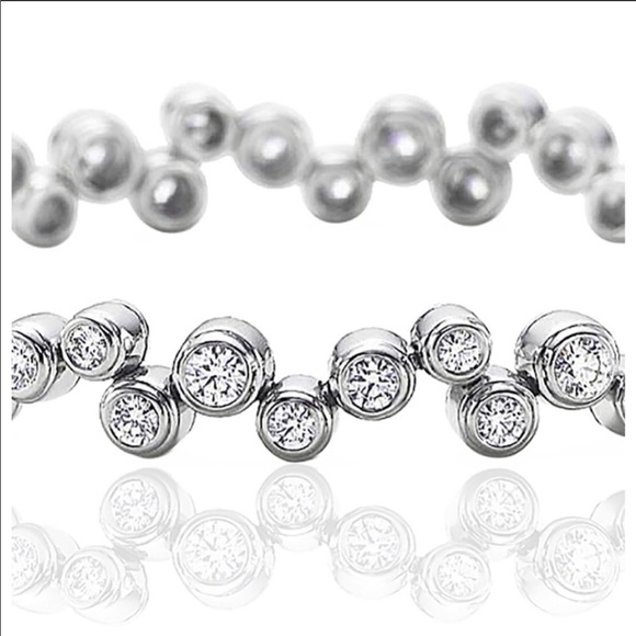 Lesa Michele CZ bubble style tennis bracelet 7.5 - Picture 2 of 14